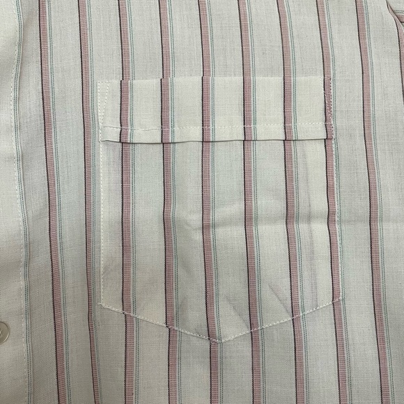 Vintage 70s Tip Top Striped Short Sleeve Button Up Shirt; Men’s 15.5; 39/40 cm - Picture 4 of 10